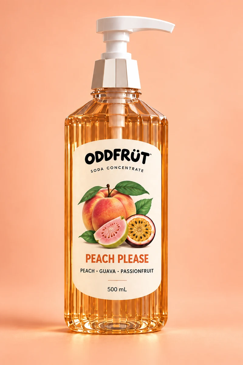 Peach Please complete studio bottle portrait